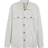 Eleventy Herringbone Overshirt In Light Melange Grey