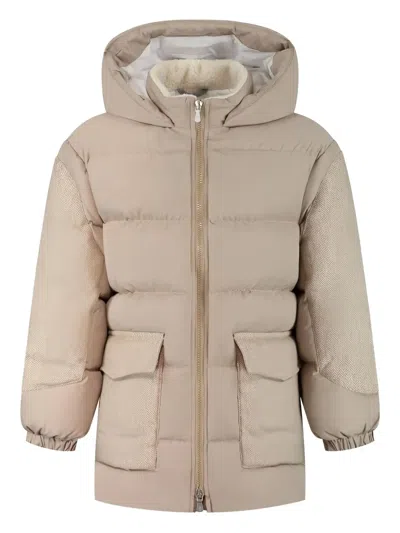 ELEVENTY HERRINGBONE-PANEL PUFFER COAT