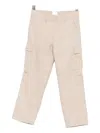 Eleventy Herringbone-pattern Cargo Trousers In Nude