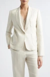 Eleventy Herringbone Wool Blend Jacket In White
