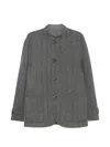 Eleventy Herringbone-pattern High-neck Coat In Gray