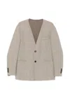 Eleventy Herringbone-pattern Jacket In Neutral