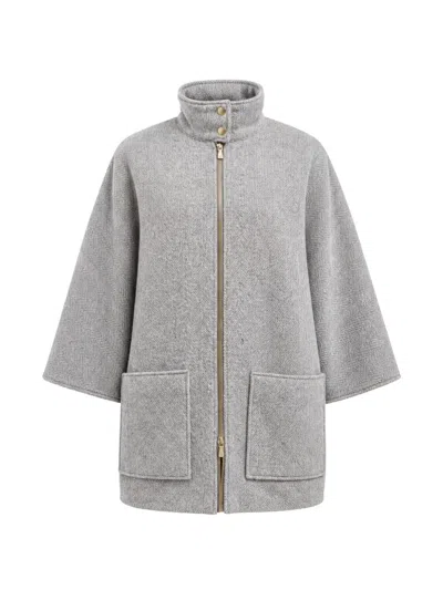 Eleventy Herringbone-pattern Single-breasted Coat In Gray