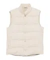 Eleventy High Collar Sleeveless Vest In Neutral