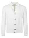 Eleventy High-neck Button Cardigan In White