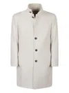 Eleventy Single-breasted Coat With Mandarin Collar And Button Closure In Neutral