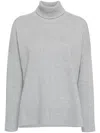 Eleventy Relaxed Fit Turtleneck Sweater In Grey Knit In Grey