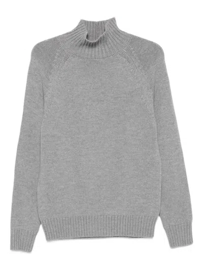 Eleventy High-neck Raglan-sleeve Sweater In Gray