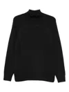 Eleventy High-neck Wool Sweater In Black