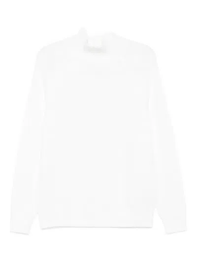 Eleventy High-neck Wool Sweater In White