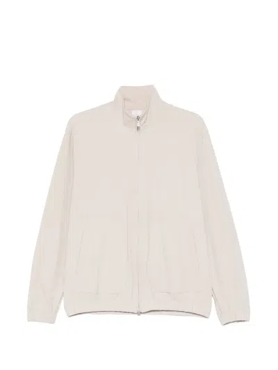 Eleventy High-neck Zip-upbomber Jacket In Neutral