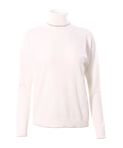 Eleventy High-necked Long-sleeve Sweater In White