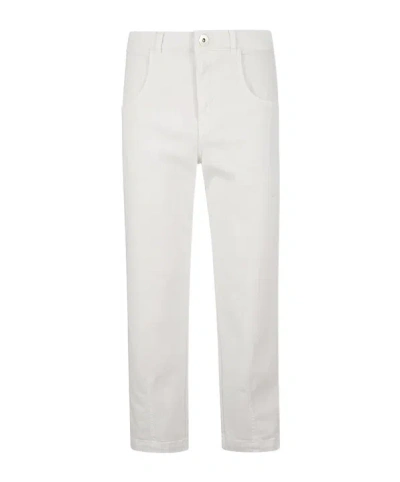 Eleventy High-waisted Casual Pants In White