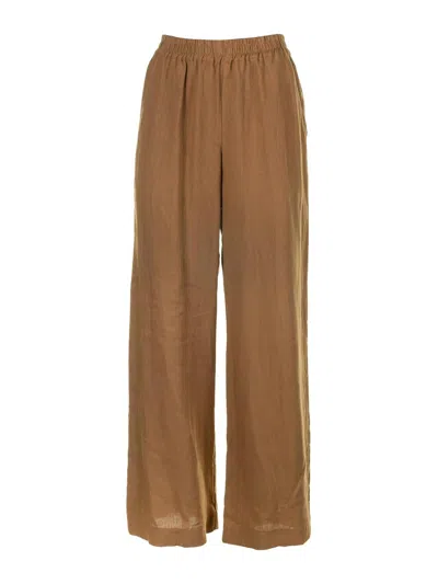 ELEVENTY HIGH-WAISTED LINEN TROUSERS