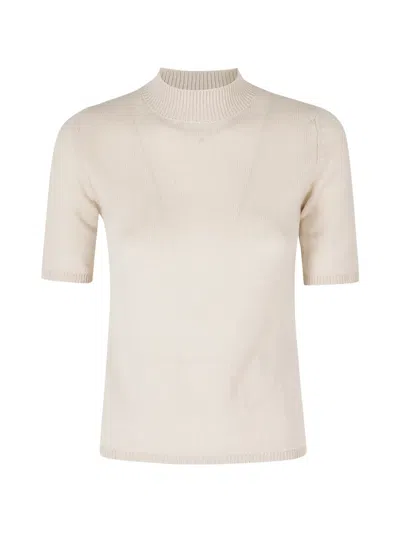 Eleventy High-neck Short-sleeve Sweater In Pink