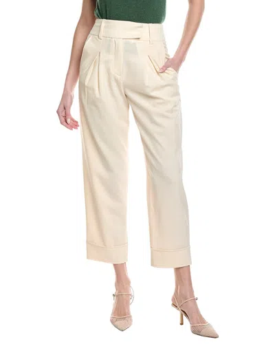 Eleventy High-waist Wool-blend Trouser In Neutral