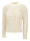 Eleventy Hole-pattern Wool Sweater In Neutral