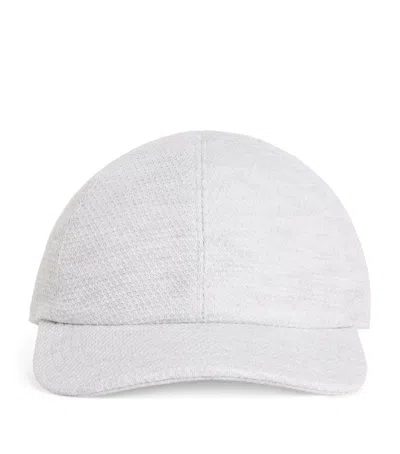 Eleventy Honeycomb-stitch Cotton Baseball Cap In Gray