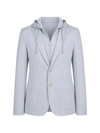 Eleventy Hooded Blazer In Blue