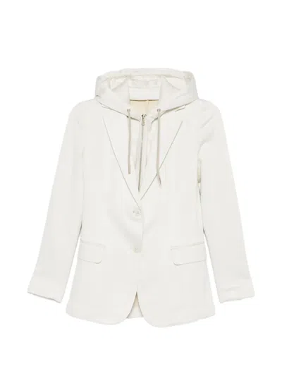 Eleventy Hooded Blazer In White