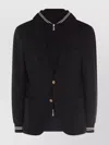 Eleventy Hooded Blazer With Front Pockets And Striped Trim