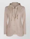 Eleventy Hooded Blazer With Long Sleeves And Pockets In Neutral