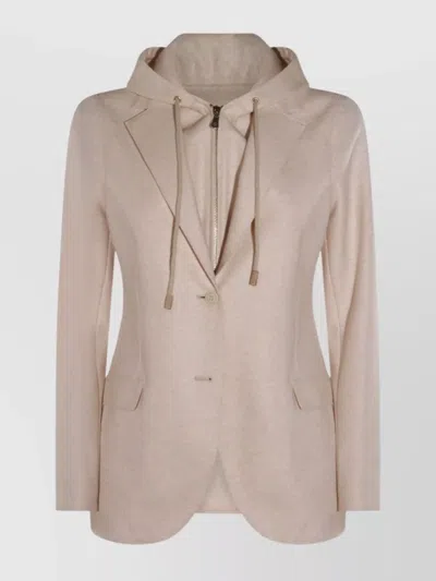 ELEVENTY HOODED BLAZER WITH LONG SLEEVES AND POCKETS