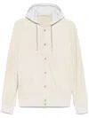 Eleventy Automatic Button Hooded Bomber Jacket In Neutrals