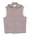 Eleventy Hooded Sleeveless Quilted Jacket Pockets In Gray