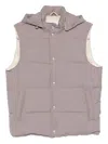 Eleventy Hooded Sleeveless Quilted Jacket Pockets In Purple