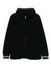 Eleventy Hooded Buttoned Blazer In Black