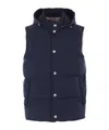 Eleventy Sleeveless Hooded Vest In Blue