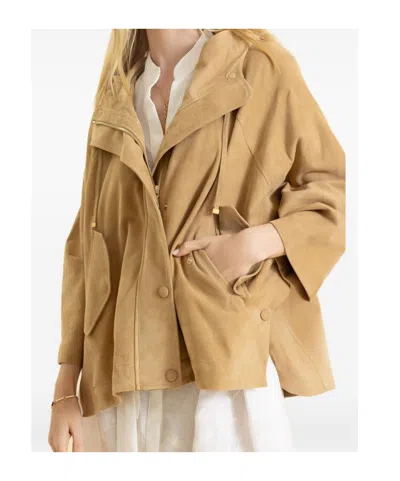 Eleventy Hooded Buttoned Jacket In Brown