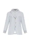 Eleventy Long-sleeved Button-up Jacket In Gray