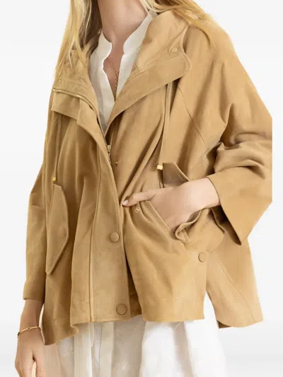 Eleventy Hooded Buttoned Jacket In Brown