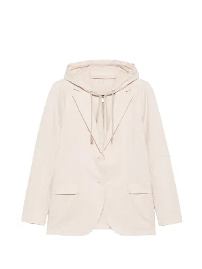Eleventy Hooded Button-fastening Blazer In Red