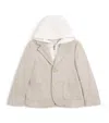 Eleventy Hooded Check Suit Jacket In Gray