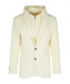Eleventy Ivory Wool And Cashmere Blazer Men In Black