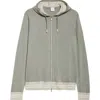 Eleventy Hooded Full Zip Cardigan In Green