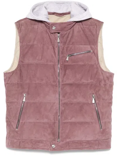 Eleventy Hooded Gilet In 紫色