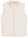 Eleventy Hooded Gilet In Neutrals