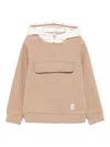 Eleventy Hooded Half-zip Sweatshirt In Brown