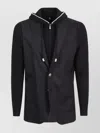 Eleventy Hooded Blazer With Ribbed Sleeves And Pockets In Black