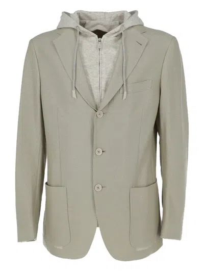 Eleventy Hooded Jacket In Gray