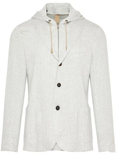 Eleventy Hooded Jacket In Grey