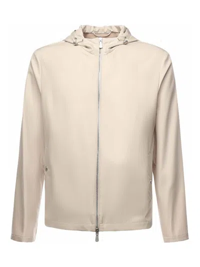 Eleventy Hooded Jacket In Sand