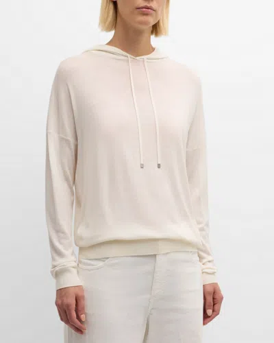 Eleventy Hooded Merino Wool Sweater In White