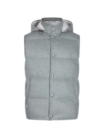 Eleventy Hooded Padded Gilet In Grey