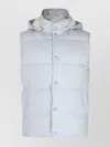 Eleventy Hooded Padded Sleeveless Jackets With Side Pockets In Gray