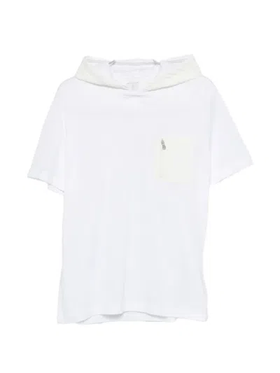 Eleventy Hooded Pocket T-shirt In White